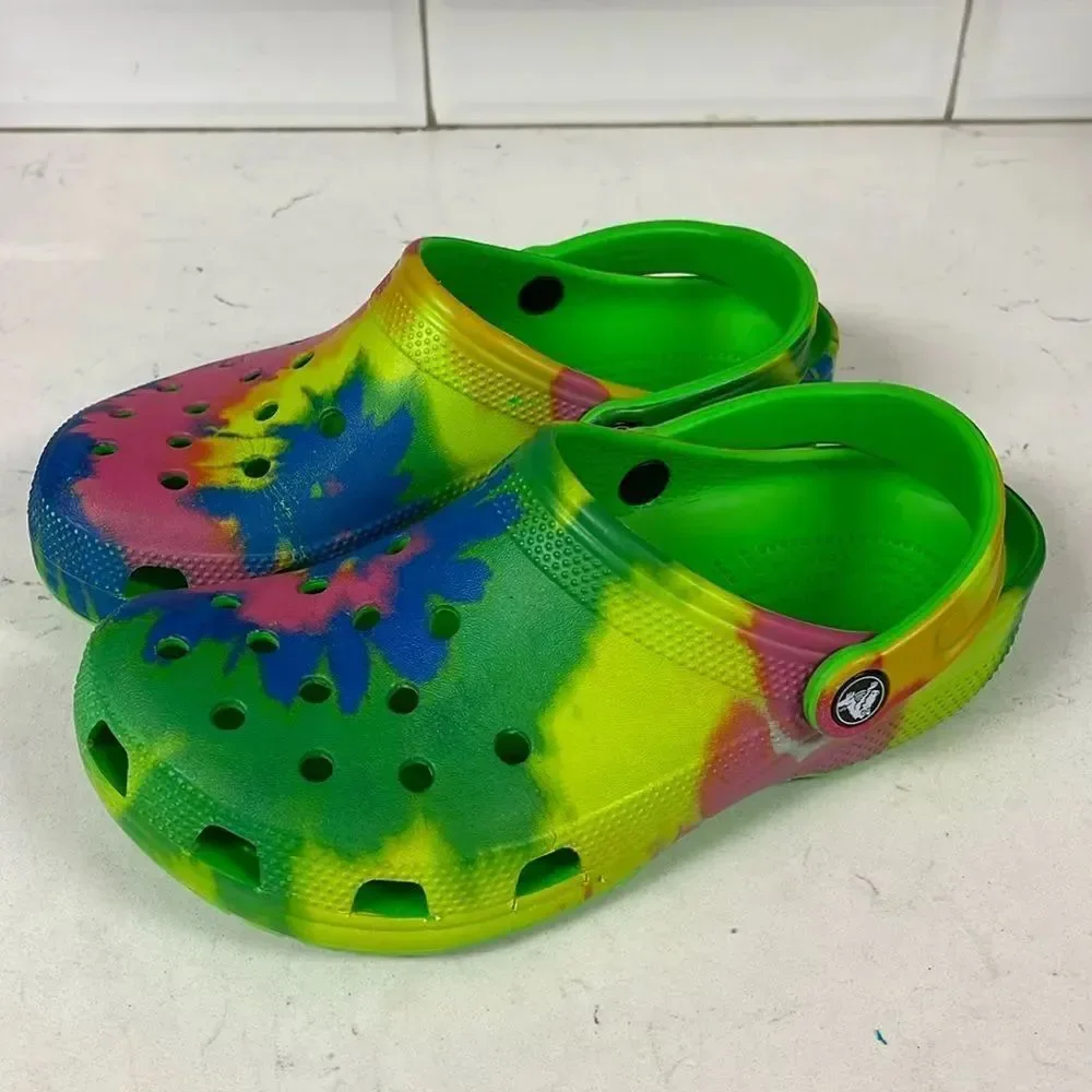 Crocs Big Kids Classic Tie Dye Clog Shoes from Finish Line Size 6 Junior
